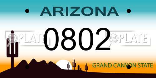 0802 Arizona License Plate
