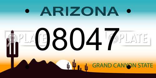 08047 Arizona License Plate