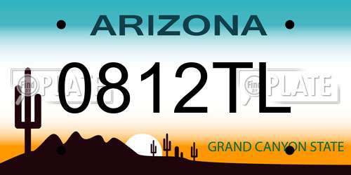 0812TL Arizona License Plate