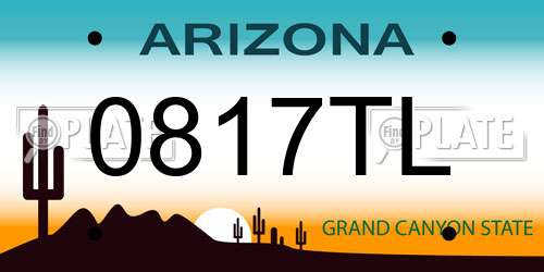 0817TL Arizona License Plate