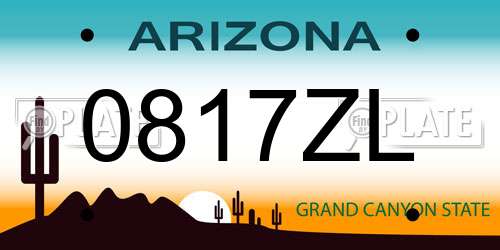 0817ZL Arizona License Plate