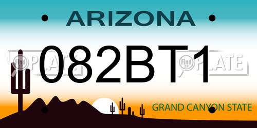 082BT1 Arizona License Plate