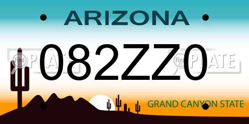 082ZZ0 Arizona License Plate