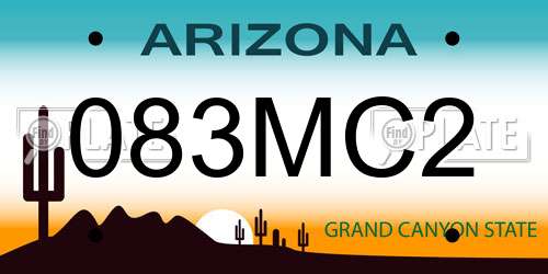 083MC2 Arizona License Plate