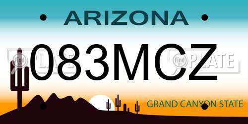 083MCZ Arizona License Plate