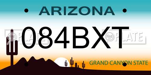 084BXT Arizona License Plate