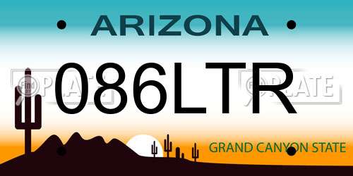 086LTR Arizona License Plate