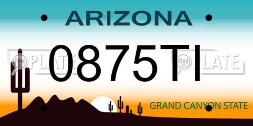 0875TI Arizona License Plate
