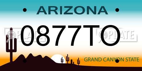 0877TO Arizona License Plate