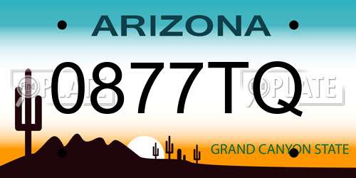 0877TQ Arizona License Plate