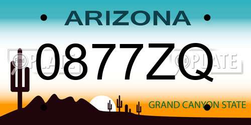 0877ZQ Arizona License Plate