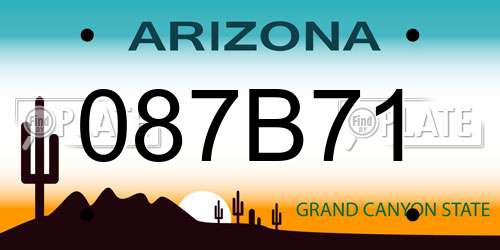 087B71 Arizona License Plate