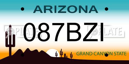 087BZI Arizona License Plate