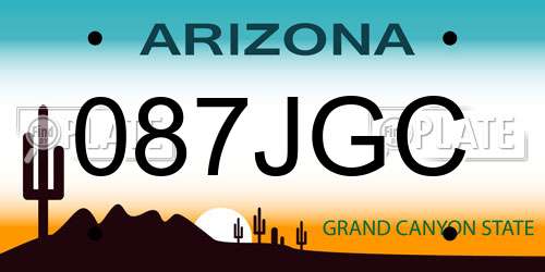 087JGC Arizona License Plate