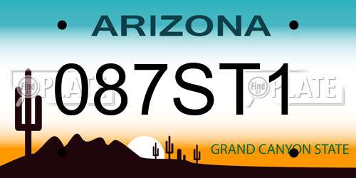 087ST1 Arizona License Plate
