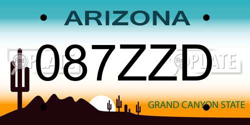 087ZZD Arizona License Plate