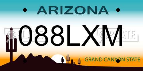 088LXM Arizona License Plate