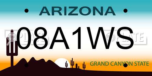 08A1WS Arizona License Plate