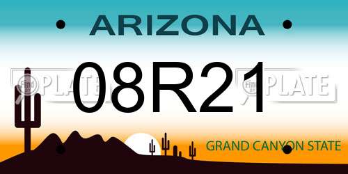 08R21 Arizona License Plate