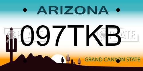 097TKB Arizona License Plate