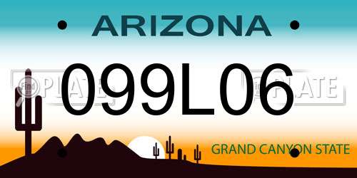 099L06 Arizona License Plate