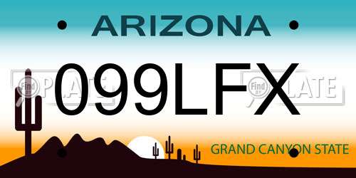 099LFX Arizona License Plate