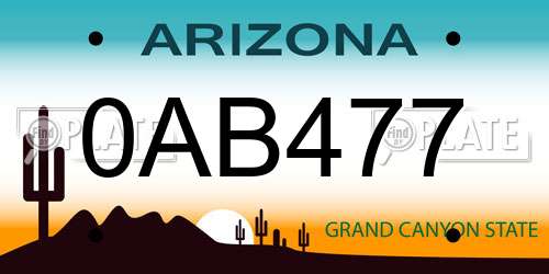 0AB477 Arizona License Plate