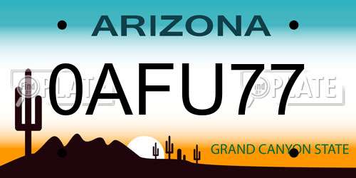 0AFU77 Arizona License Plate