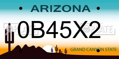 0B45X2 Arizona License Plate