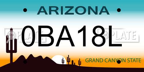 0BA18L Arizona License Plate