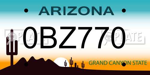 0BZ770 Arizona License Plate