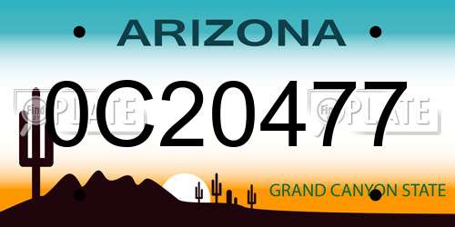 0C20477 Arizona License Plate