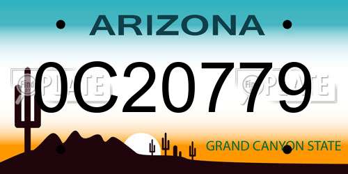 0C20779 Arizona License Plate
