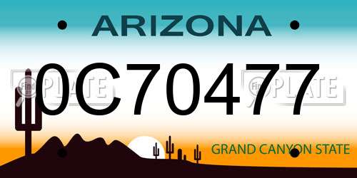 0C70477 Arizona License Plate