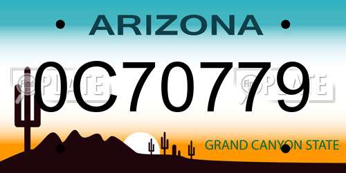 0C70779 Arizona License Plate
