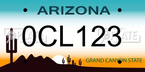 0CL123 Arizona License Plate