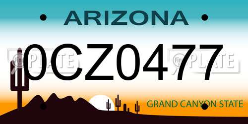 0CZ0477 Arizona License Plate