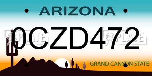 0CZD472 Arizona License Plate