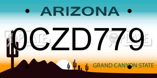 0CZD779 Arizona License Plate