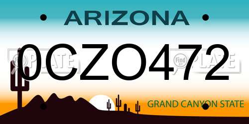 0CZO472 Arizona License Plate