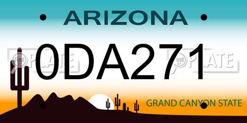 0DA271 Arizona License Plate