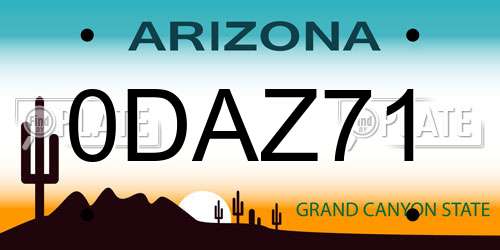 0DAZ71 Arizona License Plate