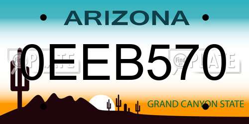 0EEB570 Arizona License Plate