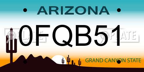 0FQB51 Arizona License Plate