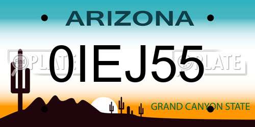 0IEJ55 Arizona License Plate
