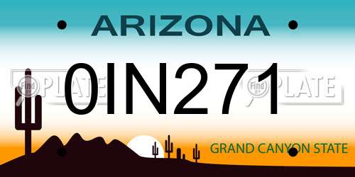 0IN271 Arizona License Plate