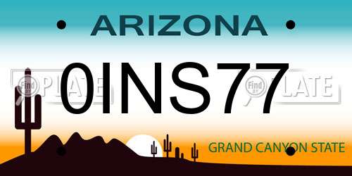0INS77 Arizona License Plate