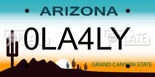 0LA4LY Arizona License Plate