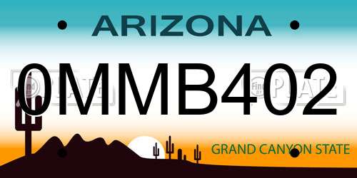 0MMB402 Arizona License Plate