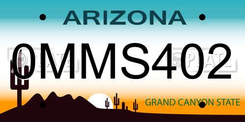 0MMS402 Arizona License Plate